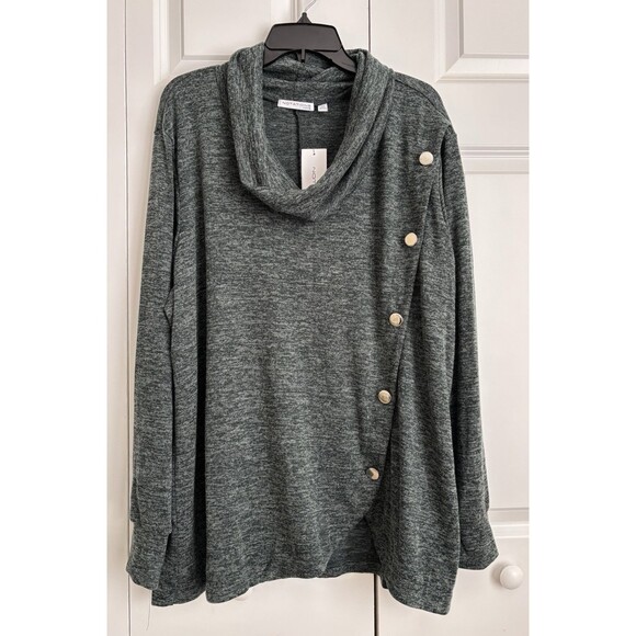 Notations Women's Size 2X Heather Knit Top Pullover Tunic Sweater Long Sleeve - Picture 2 of 8